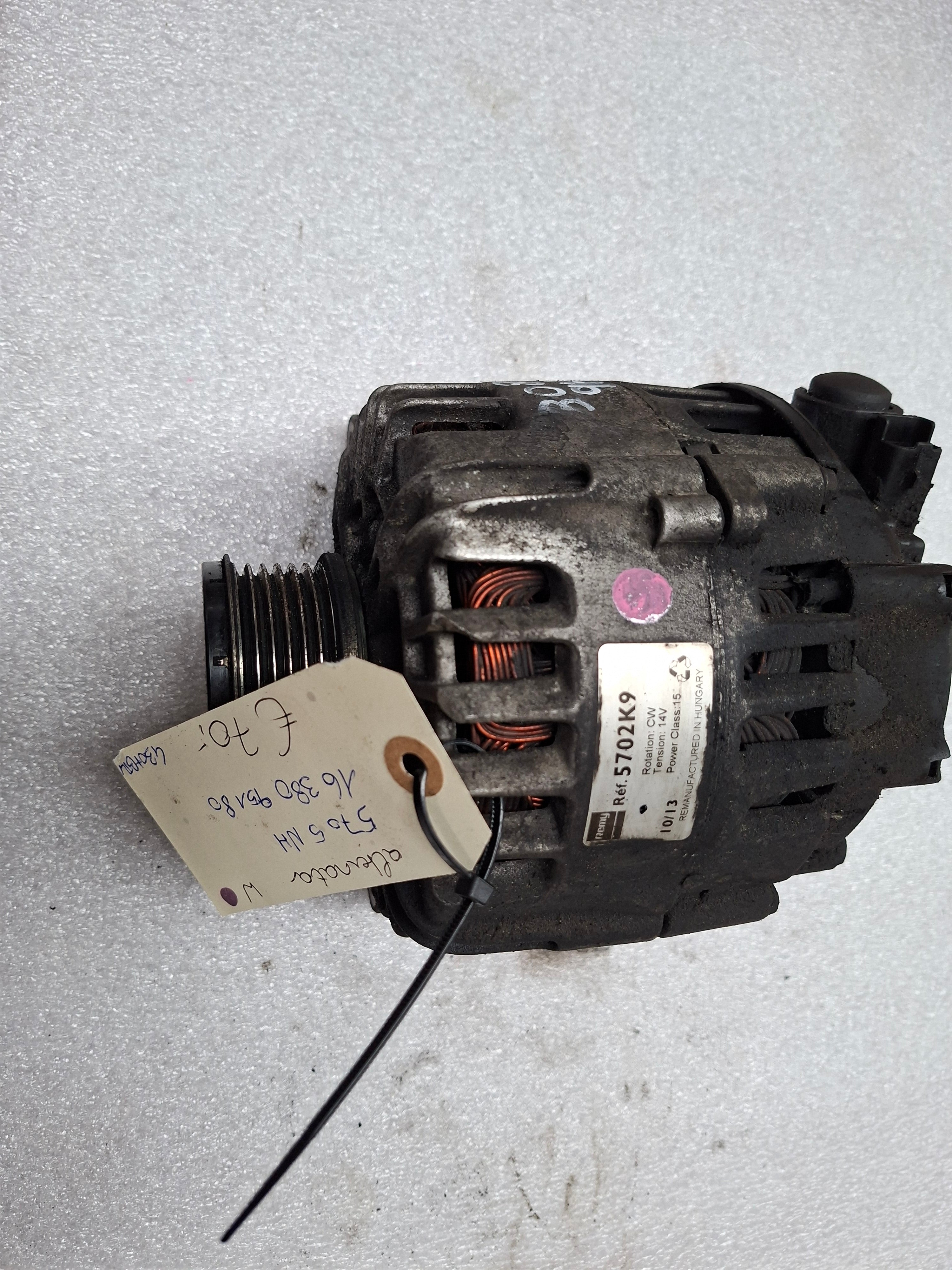 Originele tweedehands alternator Peugeot 308 T7 1.6 HDi - motorcode DV6TED4 - OEM (5705 NH / 16 380 951 80)