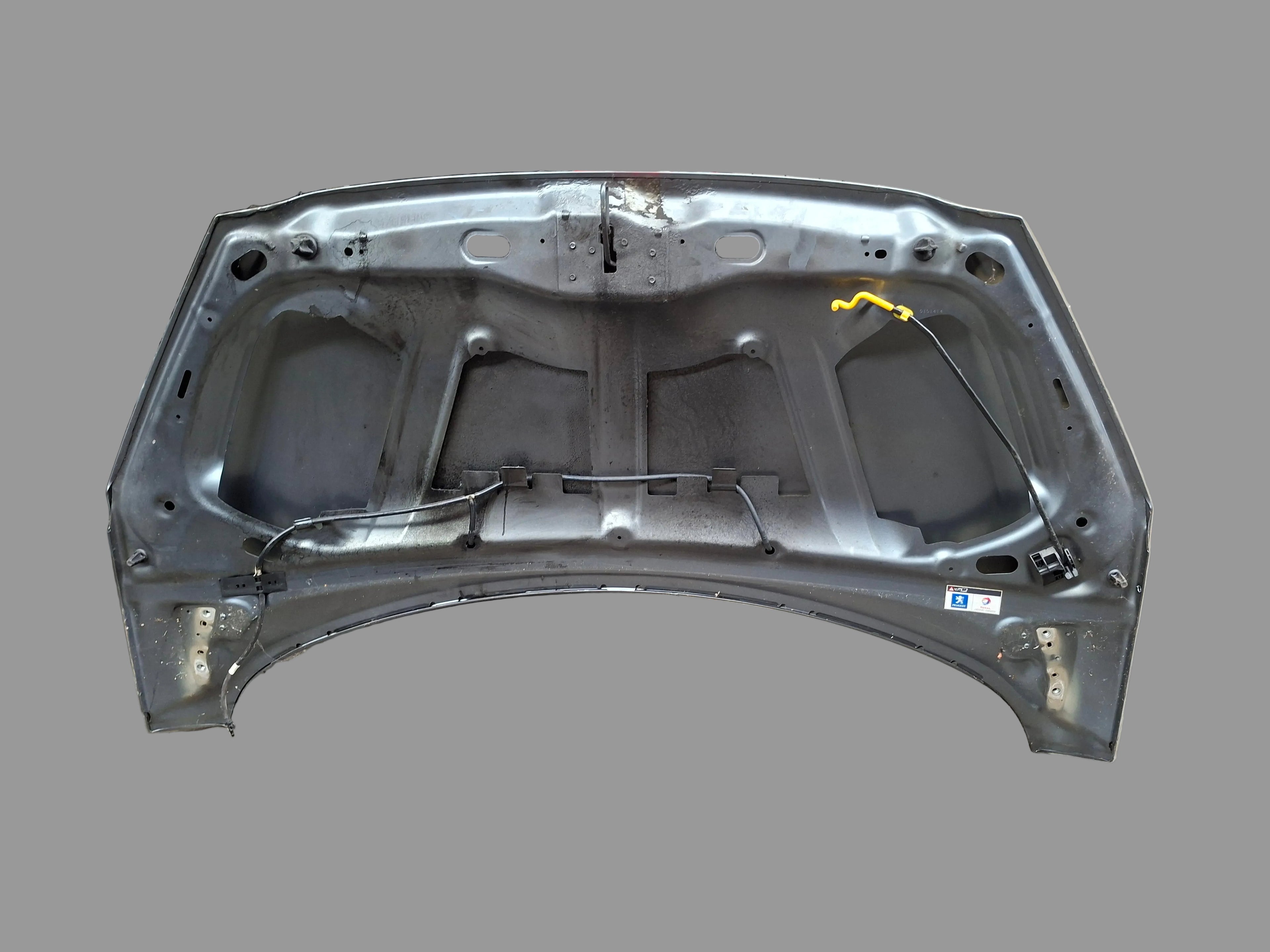 Originele tweedehands motorkap Peugeot 308 T7 5-deurs hatchback - grijs metallic KTH Gris Thorium - OEM (7901 P6)