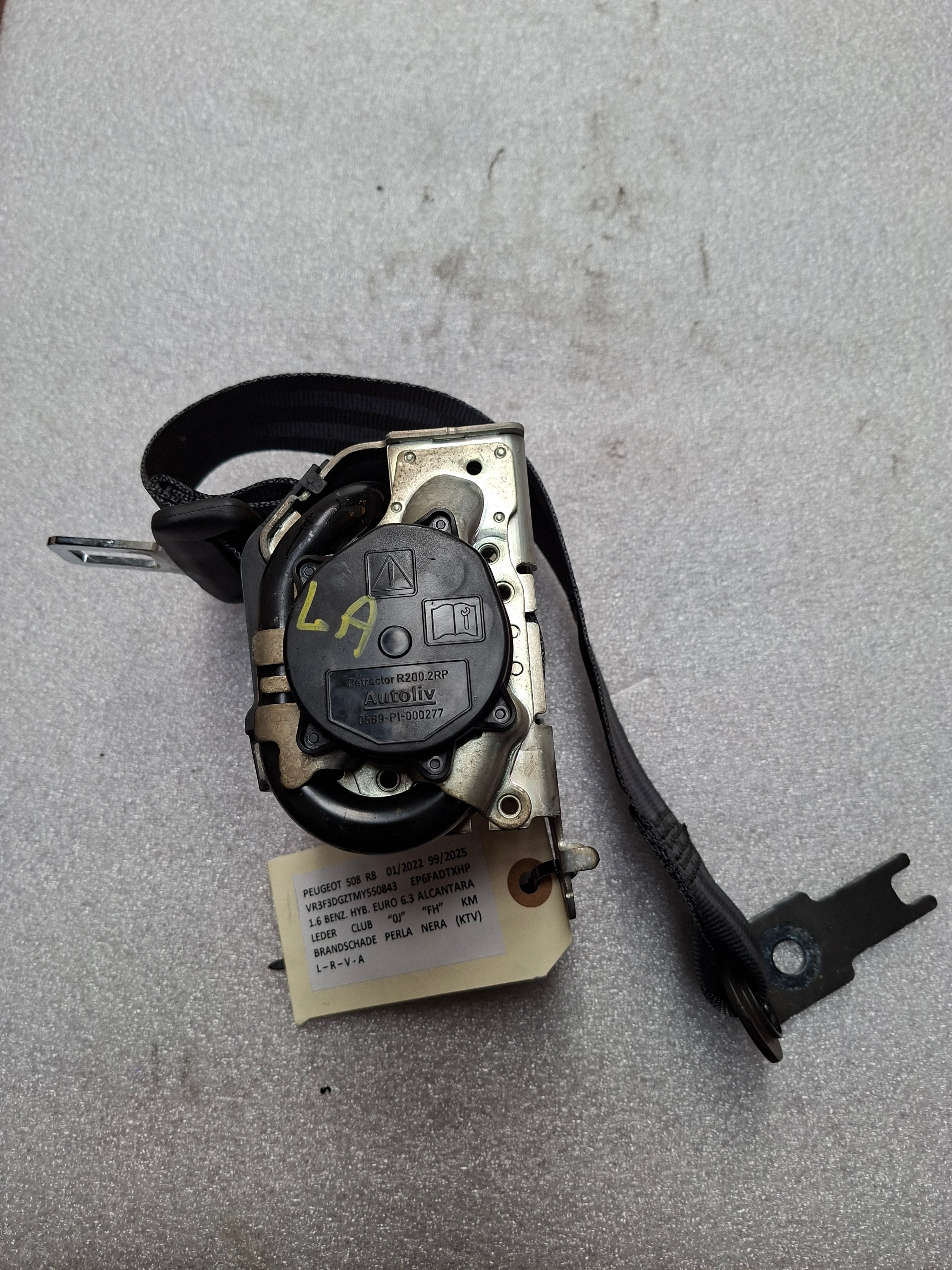 veiligheidsgordel linksachter Peugeot 508 R8 - OEM 98 135 302 XX