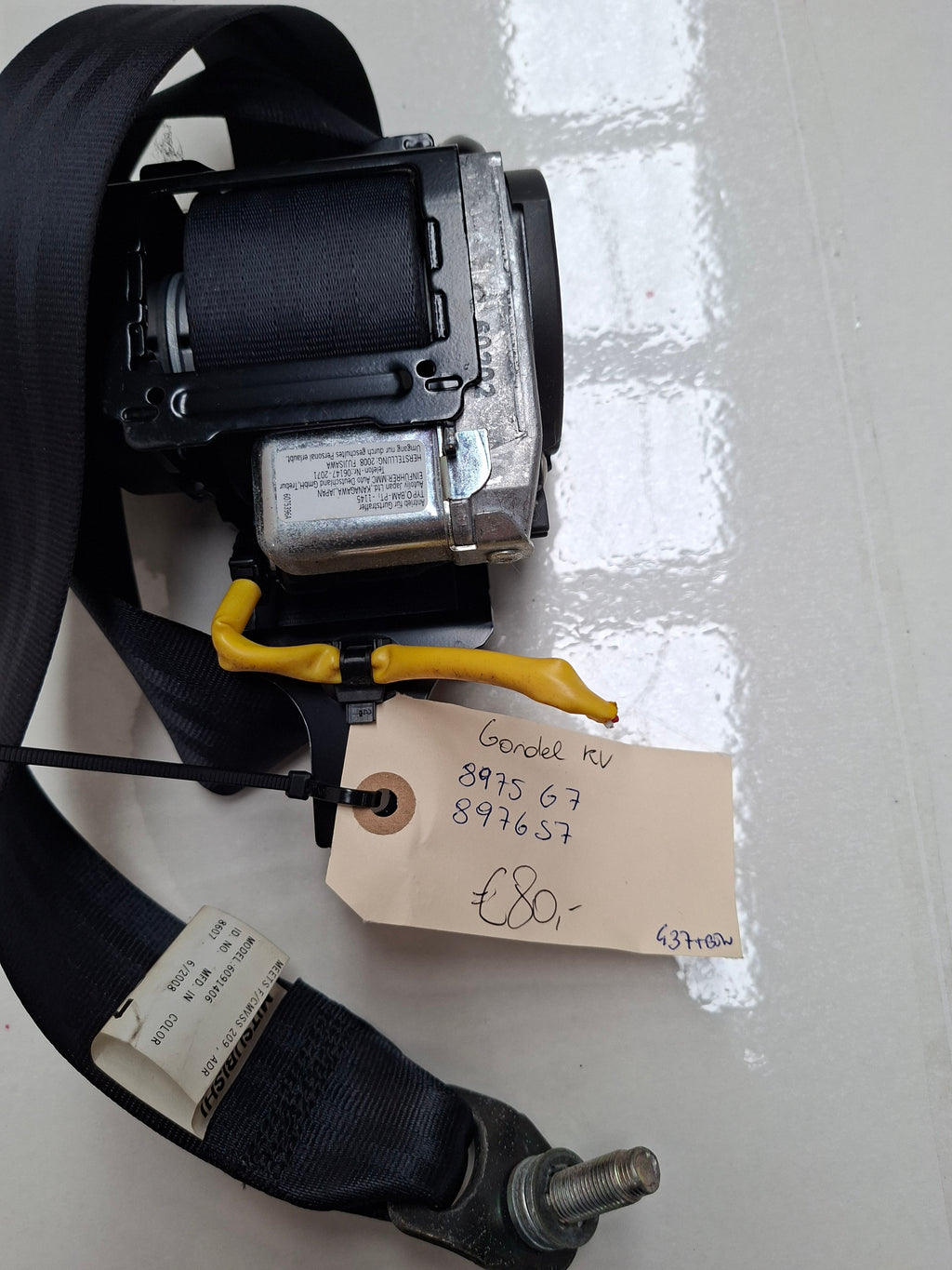 Originele tweedehands veiligheidsgordel rechts voor (passagierszijde) van een Peugeot 4007 2.2 HDi 4x4 (2009), OEM 8975 G7 / 8976 S7