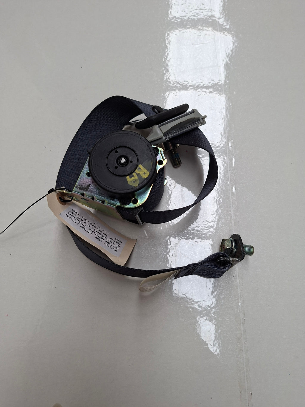 Originele tweedehands veiligheidsgordel rechts achter van een Peugeot 4007 2.2 HDi 4x4 (2009), OEM 8975 H1 / 16 062 488 80