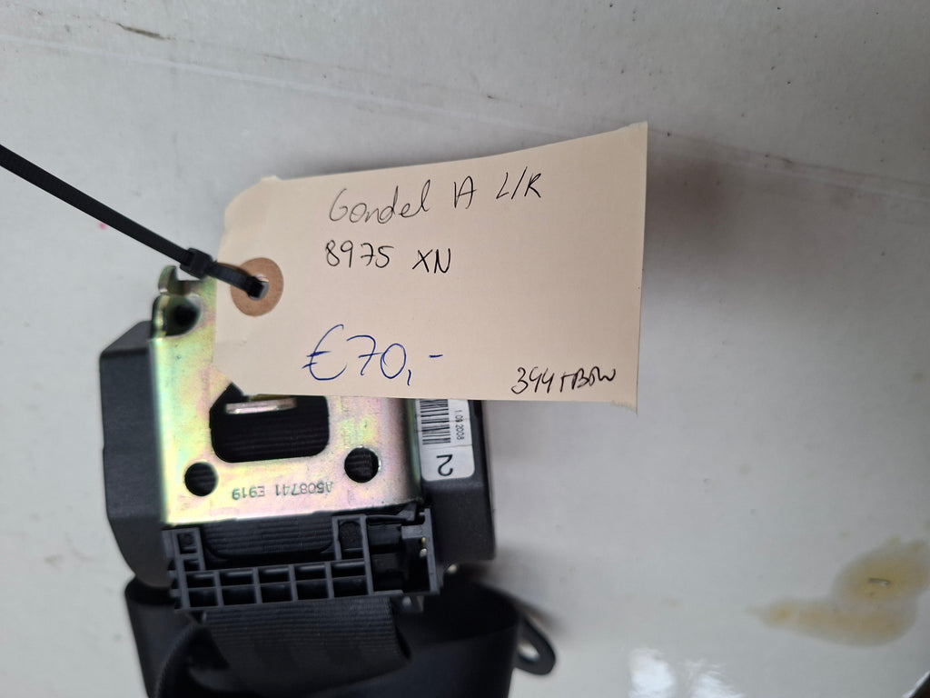Originele gordel achter van een Peugeot 207 CC (OEM 8975 XN), bouwjaar 2008