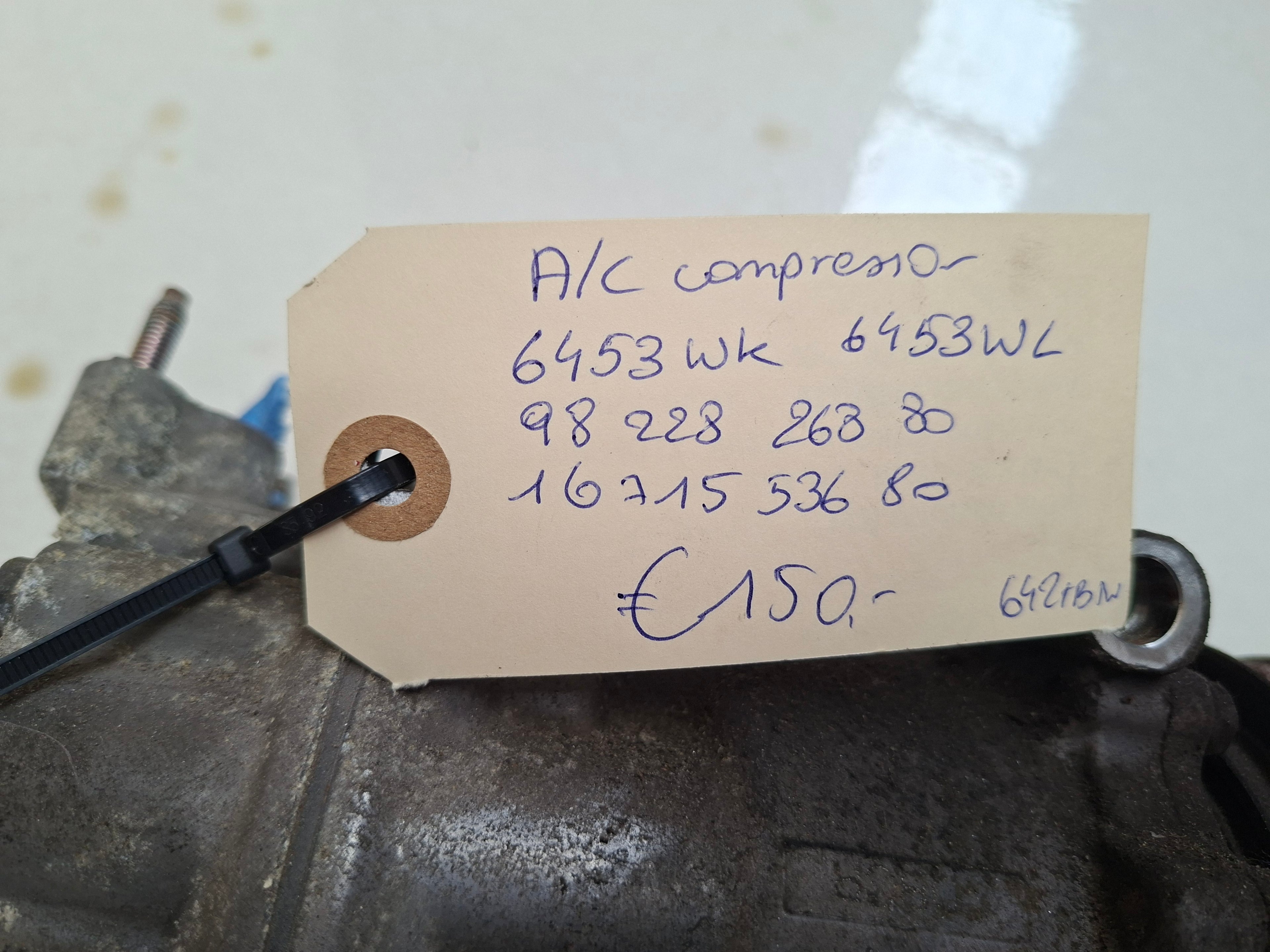 Originele aircocompressor Peugeot 207 CC 1.6 HDi (OEM 6453 WK)
