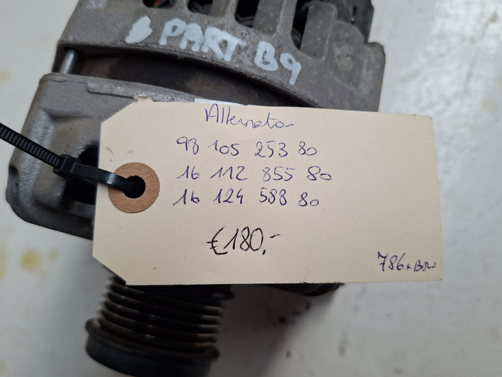 Alternator Peugeot Partner B9 (98 105 253 80 / 16 124 855 80 / 16 124 588 80)