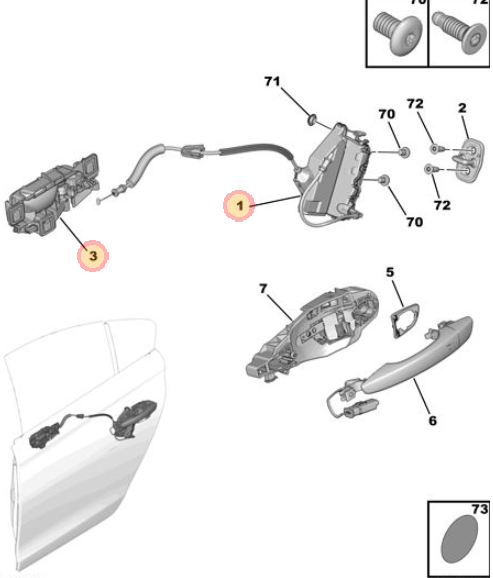 Tweedehands origineel deurslot linksachter Peugeot 508 R8 – OEM 98 131 540 80