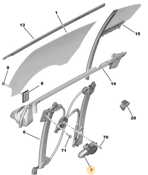 raammotor linksachter Peugeot 508 R8 - OEM 98 376 680 80