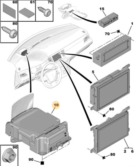 Origineel tweedehands kilometerdisplay van een Peugeot 508 Fase 1 berline, OEM 6155 JT / 98 127 131 80