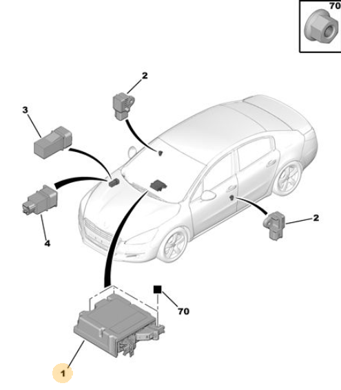 Originele tweedehands ABS-module van een Peugeot 508 Fase 1 berline, OEM 96 786 563 80