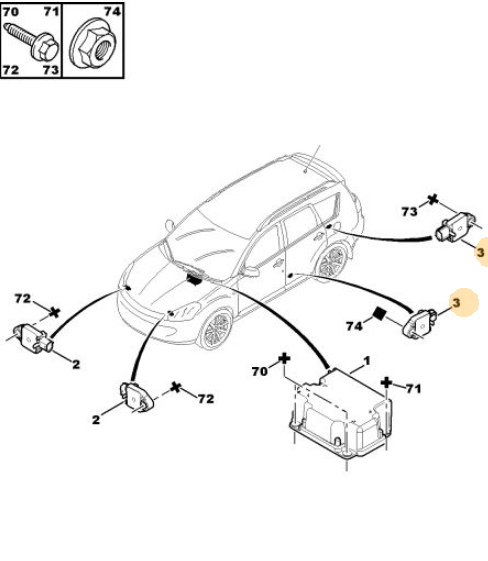 Originele tweedehands zijairbagmodule van een Peugeot 4007 2.2 HDi 4x4 (2009), OEM 8216 RX