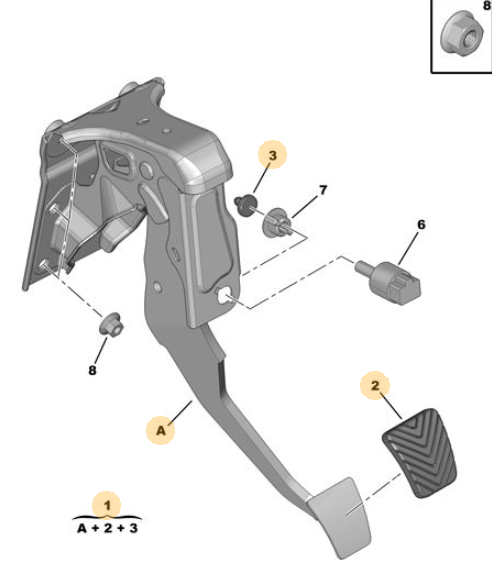 Origineel rempedaal Peugeot 4007 / 4008 – OEM 4501 Z0