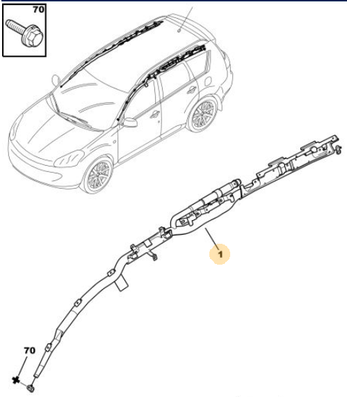 Originele gordijnairbag links van een Peugeot 4007 (OEM 8335 55), bouwjaar 2009

