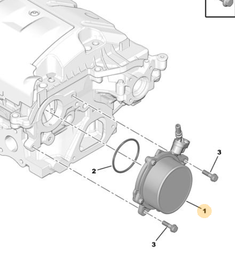Originele vacuümpomp van een Peugeot 207 CC (OEM 4565 77), bouwjaar 2009
