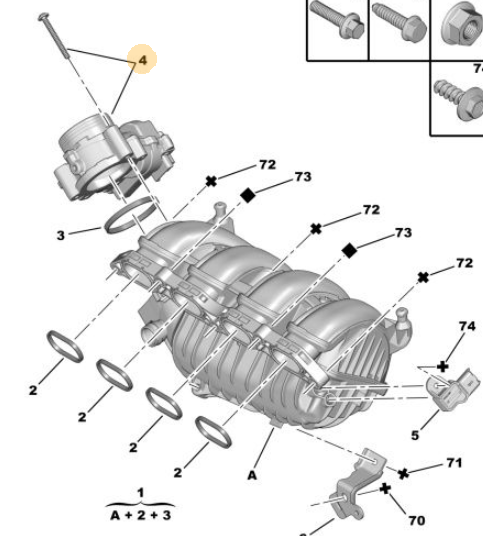Originele elektronische gasklep van een Peugeot 207 CC (OEM 1636 36), bouwjaar 2009

