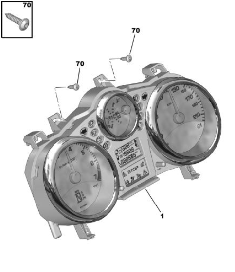 Origineel instrumentencluster (kilometerteller) van een Peugeot 207 CC (OEM 6106 28 / 6103 CV), bouwjaar 2009