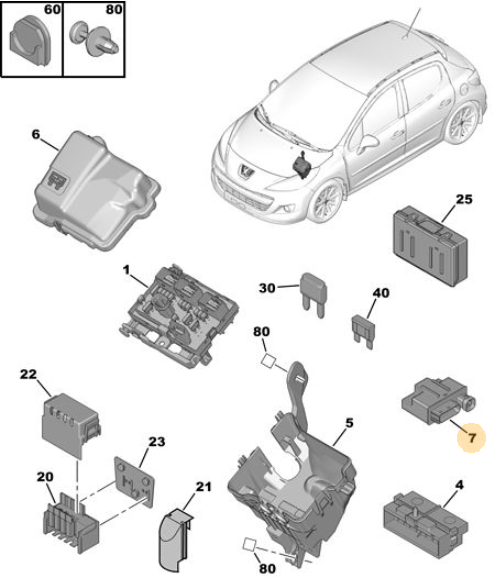 Originele veiligheidsschakelmodule Peugeot 207 CC 1.6 HDi (OEM 6500 EJ)