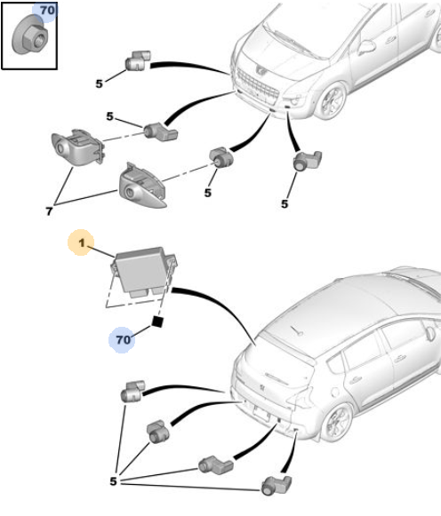 Originele PDC-module (parkeersensoren) van een Peugeot 3008 T84

(OEM 6590 KE / 16 077 330 80), bouwjaar 2012