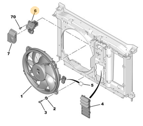 Originele weerstand ventilator van een Peugeot 3008 T84 (OEM 1308 CW / 98 301 438 80), bouwjaar 2012